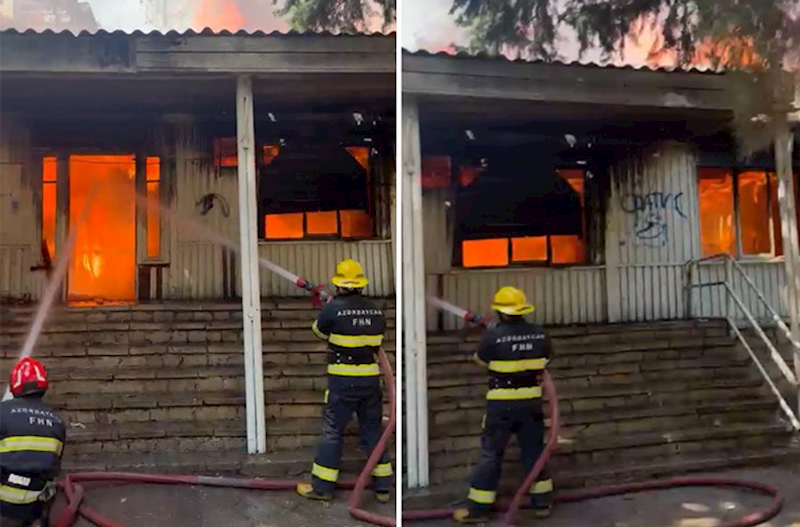 Binəqədidə istifadə olunmayan tikilidə baş verən yanğın söndürülüb